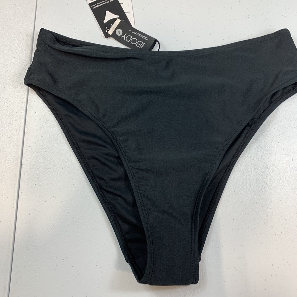 Cotton On Body Women's Bikini Bottoms M Black High Waisted Cheeky Coverage